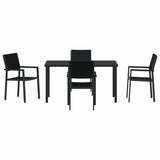 Garden Dining Set 5 pcs Black Powder-Coated Steel 3379151
