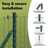 Ground Spike Fence Post 7 pcs Green Powder-Coated Steel 42004248
