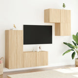 4 Piece TV Wall Units Sonoma Oak Engineered Wood 3216430