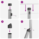 Fence Post Silver 25 x 0.5 m Steel 3352943