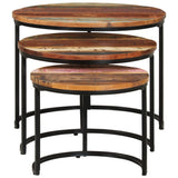 Nesting Tables 3 pcs Solid Reclaimed Wood 338003