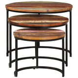 Nesting Tables 3 pcs Solid Reclaimed Wood 338003