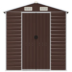 Garden Shed Brown 191x810x198 cm Galvanised Steel 3188272
