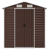 Garden Shed Brown 191x810x198 cm Galvanised Steel 3188272
