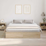 Storage Bed Frame Sonoma Oak 200 x 200 cm Engineered Wood 3335359