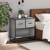 ZNTS Bedside Cabinet Grey Sonoma 60x31x60 cm Engineered Wood and Metal 848697