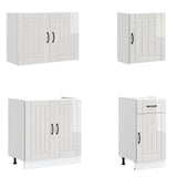 7 Piece Kitchen Cabinet Set Lucca High Gloss White Engineered Wood 3314773