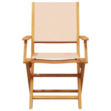Garden Chairs 2 pcs Beige Solid Wood Acacia and Fabric 367672