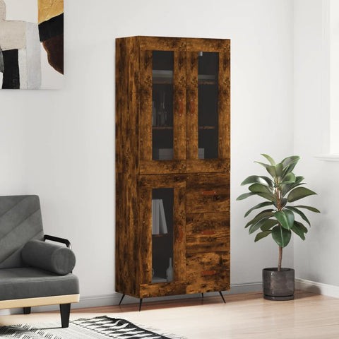 Highboard Smoked Oak 69.5x34x180 cm Engineered Wood 3198574