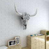 Skull Head Decoration Wall-Mounted Aluminium Silver 243483