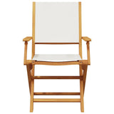 Garden Dining Set Cream White Solid Acacia wood Standard Foldable 3281700