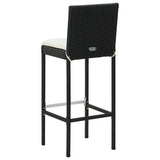 Bar Stool Set of 4 Black and cream Poly rattan Counter Height 316670