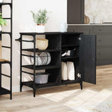 Kitchen Trolley Black Oak 87.5 x 39 x 84.5 cm Engineered Wood 871665