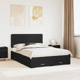 Bed Frame with Headboard Black 140 x 190 cm Engineered Wood 3412784
