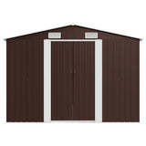 Garden Shed Brown Galvanised steel Large Durable Garden Shed 143347