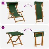 Deck Chair 4 pcs 3 Position Solid Eucalyptus Wood Green 3407801