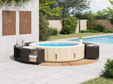 Hot Tub Surround Black Poly Rattan and Solid Wood Acacia 3270639