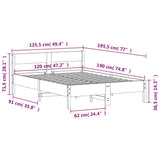 Bed Frame without Mattress Wax Brown 120x190 cm Small Double Solid Wood Pine 842777