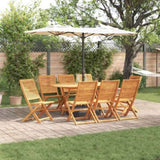 Garden Dining Set Folding 9 pcs Brown Solid Acacia Wood 3375759
