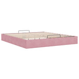 Ottoman Bed Frame No Mattress Pink 200x200 cm Velvet 3310990