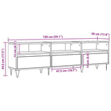 TV Cabinet Artisan Oak 150x30x44.5 cm Engineered Wood 857188