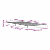 Floor Bed Frame White 80 x 210 cm Solid Pine Wood 869733