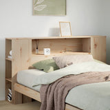 Headboard with Storage 150 cm Solid Wood Pine 855627