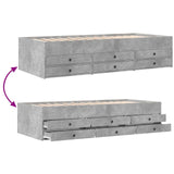Bed Frame with Storage with Drawer Concrete Grey 80 x 200 cm 3429650
