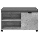 Hall Bench with Cushion with Door Concrete Grey 80 x 38 x 46 cm 891507
