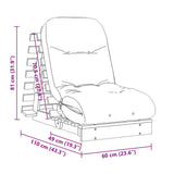 Futon Sofa Bed with Mattress 60x206x11 cm Solid Wood Pine 846746