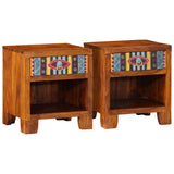 Bedside Cabinet 2 pcs 40x35x45 cm Solid Wood Acacia 4016490