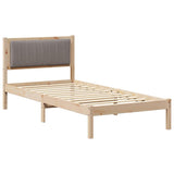 Bed Frame with Upholstered Headboard Taupe 90 x 190 cm 878297