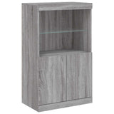 Sideboard with LED Lights Grey Sonoma 181.5x37x100 cm 3209154