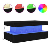 Coffee Table with LED Lights Black Oak 90x50x40 cm 862256