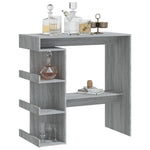 ZNTS Bar Table with Storage Rack Grey Sonoma 100x50x101.5 cm 812961