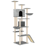 Cat Tree with Sisal Scratching Posts Light Grey 191 cm 171595