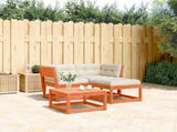 3 Piece Garden Sofa Set with Cushions Wax Brown Solid Wood Pine 3216992