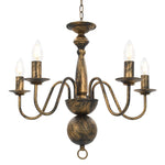 Chandelier Antique Black 5 x E14 Bulbs 281615