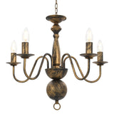 Chandelier Antique Black 5 x E14 Bulbs 281615