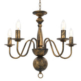 Chandelier Antique Black 5 x E14 Bulbs 281615