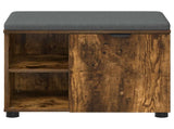 Hall Bench with Cushion with Shelf Smoked Oak 60 x 38 x 46 cm 891500