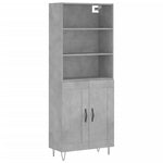 Highboard Concrete Grey 69.5x34x180 cm Engineered Wood 3189953
