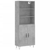 Highboard Concrete Grey 69.5x34x180 cm Engineered Wood 3189953