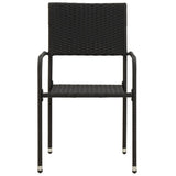 Outdoor Dining Set Black PE rattan, steel, solid acacia wood 3120106