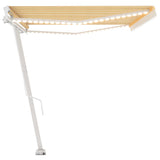 Manual Retractable Awning with LED 500x350 cm Yellow and White 3069663