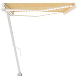 ZNTS Manual Retractable Awning with LED 500x350 cm Yellow and White 3069663