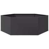 ZNTS Garden Planter Black Hexagon 138x120x45 cm Steel 851136