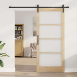 Sliding Door ORKDAL Natural and Black 93 x 211 cm 3331869