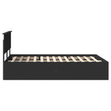 Bed Frame with Headboard Black 150 x 200 cm Engineered Wood 3408656
