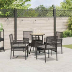 Garden Dining Set 5 pcs Black Poly rattan 3334952